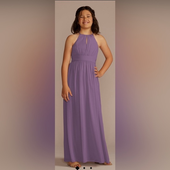 31. CELEBRATE DB STUDIO chiffon high-neck pleated bridesmaid dress NWT - Picture 4 of 5